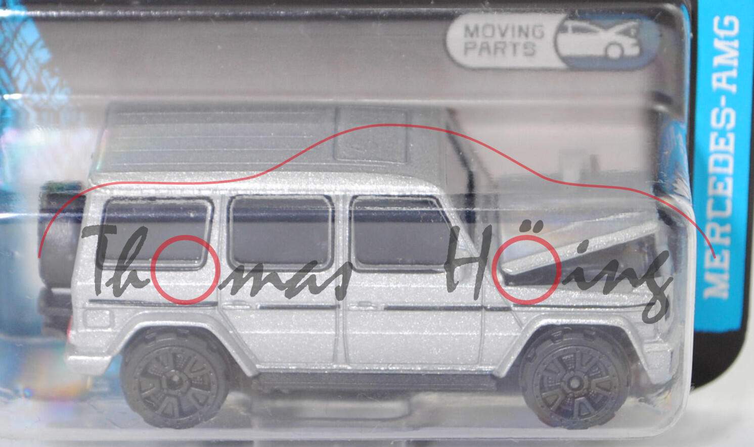 Mercedes-AMG G 63 (3. Generation G-Klasse, W 463, 5. MoPf von 2015, Modell 2015-2017) (Nr. 250B), h.-graualuminiummet. majorette, 1:61, Blister (MERCEDES-AMG PREMIUM CARS)