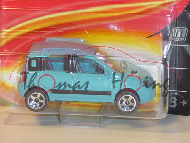 Fiat Panda 4x4 (Typ 169) (Nr. 286B), Modell 2005-2012, türkisblau, majorette, 1:55, Blister