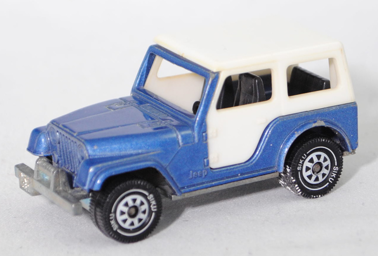 00002 Jeep CJ-5 2.5L (Modell 1979-1983) mit Fiberglas Hardtop (von Siku als Jeep CJ-7 bezeichnet), hell-violettblaumetallic, innen schwarz, ohne CE-Zeichen, B5, SIKU SUPER, 1:55, m-