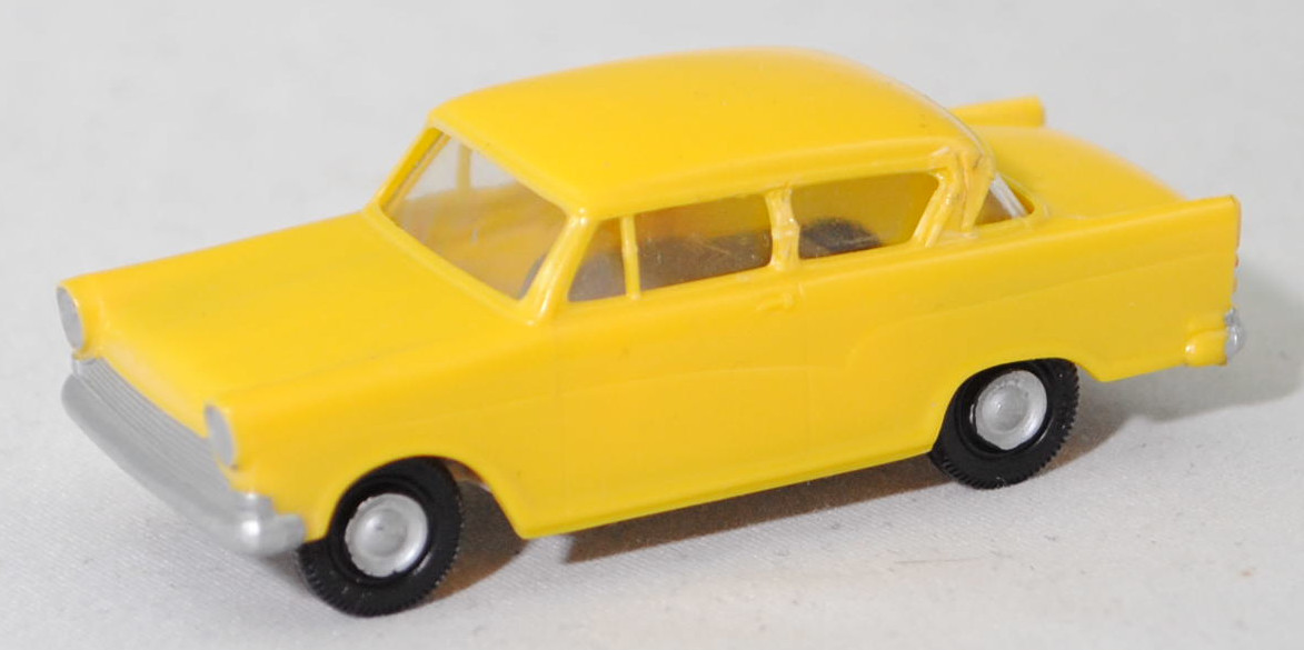 00005 LLOYD 900 ARABELLA (1. Gen., 1959-1963), zinkgelb, Chassis achatgrau, RV 75 schwarz, Siku-Verkehrsmodelle aus Plastik 1:60 (Dach links etwas eingedrückt)