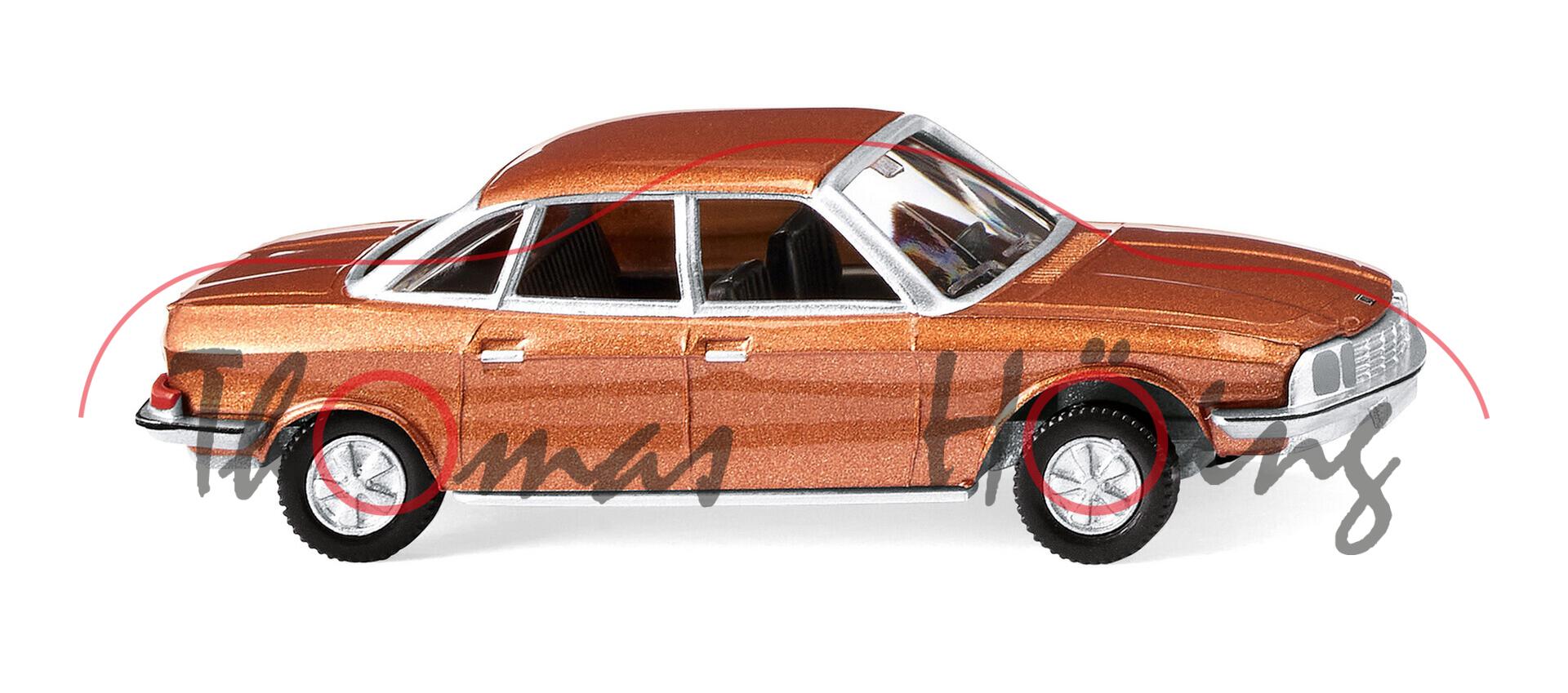 NSU Ro 80 (Typ 80, Modell 1967-1972), kupfer-metallic (Lacknummer L95F), Wiking, 1:87, mb