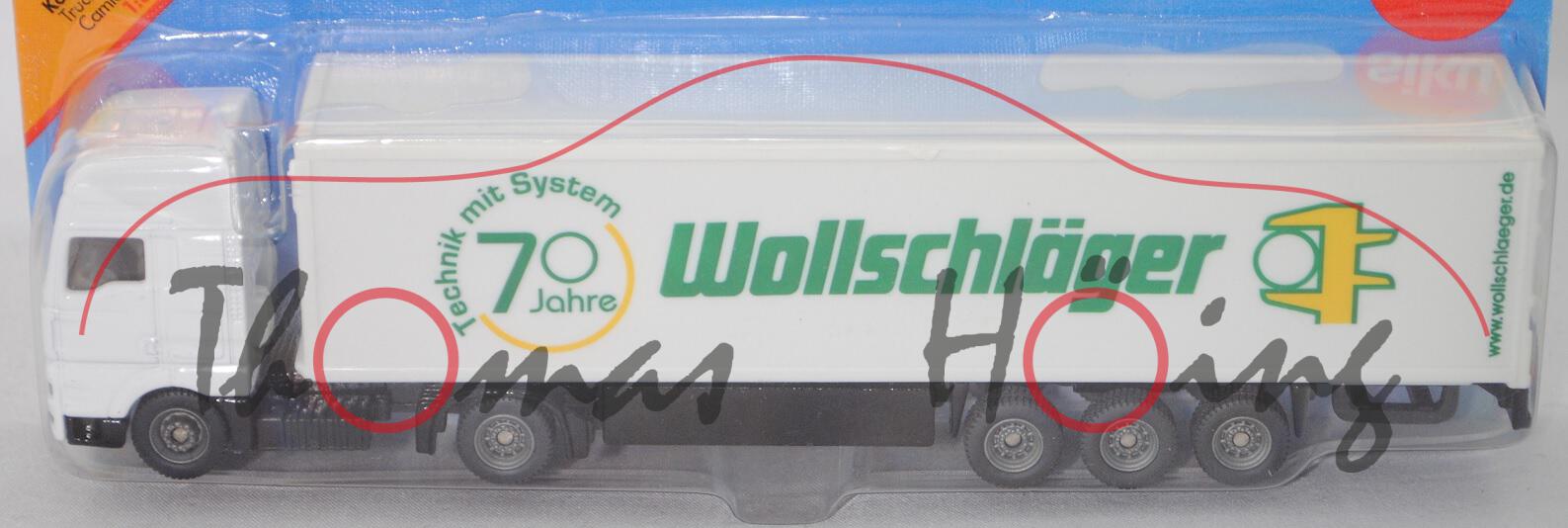 MAN TG460A XXL (Mod. 00-07) m. Koffer-Sattelauflieger, weiß/schwarz, 70 / Jahre / Wollschläger, P29a