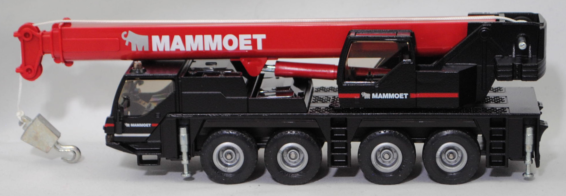 00000 Kranwagen Mobilkran LIEBHERR LTM 1060/2 8x6 (Modell 1999-2005), rot/grau, stilisiertes Mammut in grau und MAMMOET in reinweiß, SIKU SUPER 1:55, L17mpP