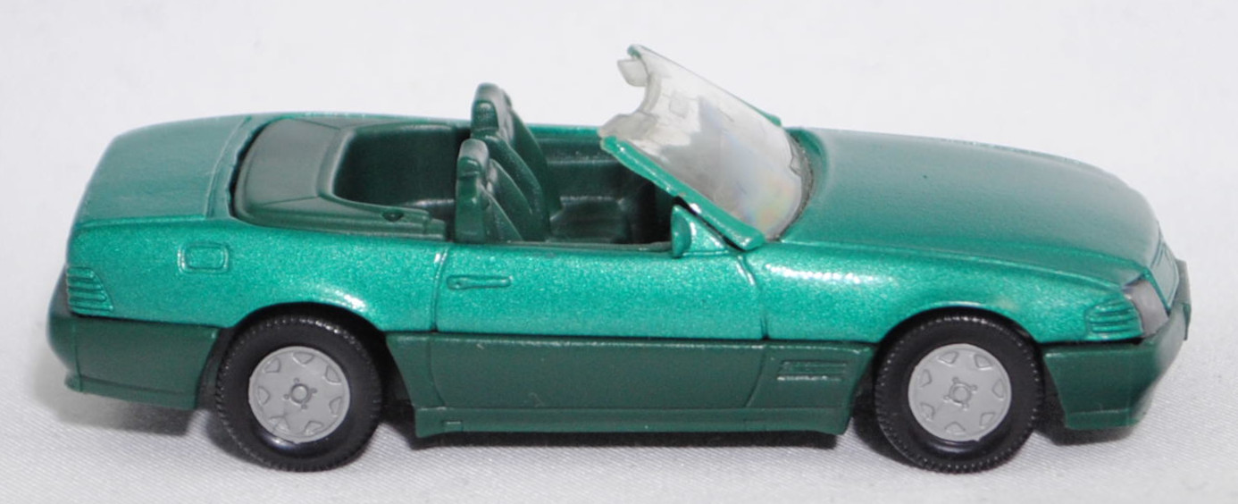 00002 Mercedes-Benz 500 SL (R 129, Modell 1989-1992), türkisgrünmetallic, Stern im Kühlergrill silber, Heckklappe ohne Stern, Hong, B6, SIKU SUPER, 1:55, m