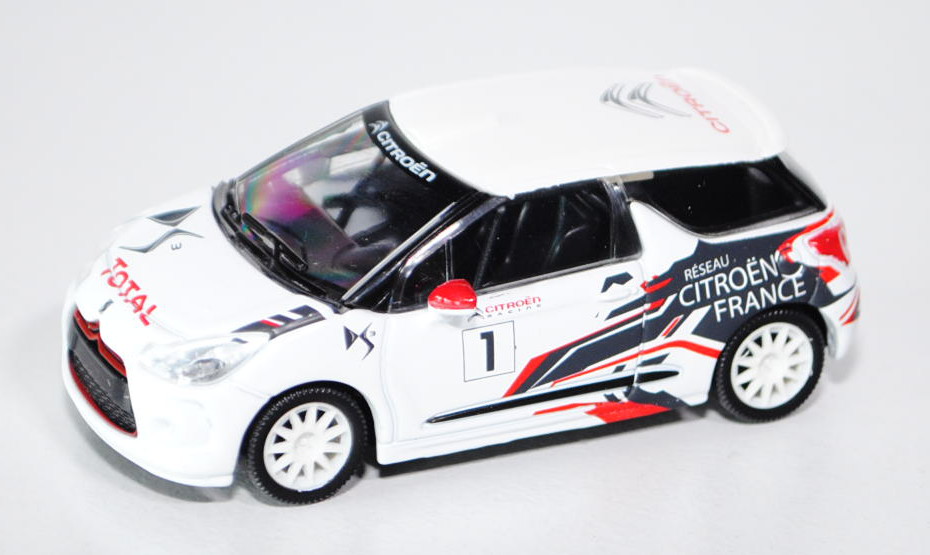 Citroen DS3 R3, reinweiß, RÉSEAU / CITROEN / FRANCE / TOTAL / 1, 1:50, Norev RACING, mb