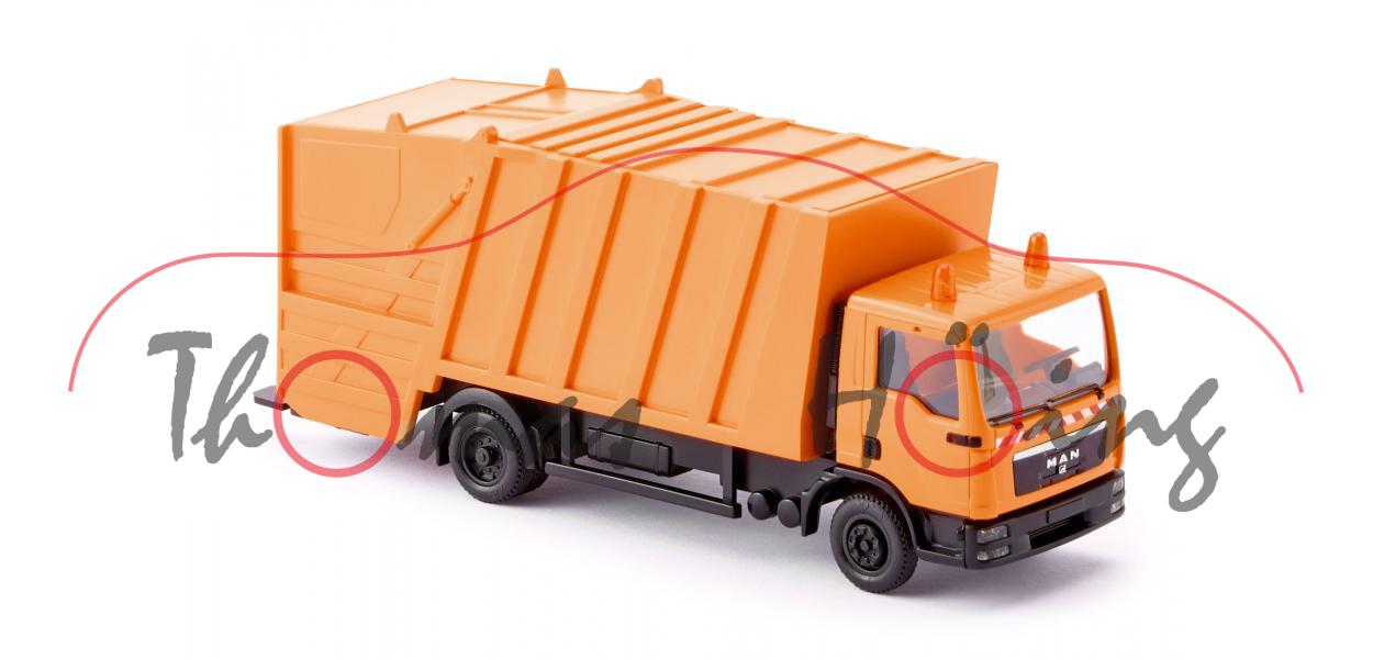 Kommunal - MAN TGL Euro 6 (Modell 2014-) Pressmüllwagen, orange, Wiking CONTROL87, 1:87, mb