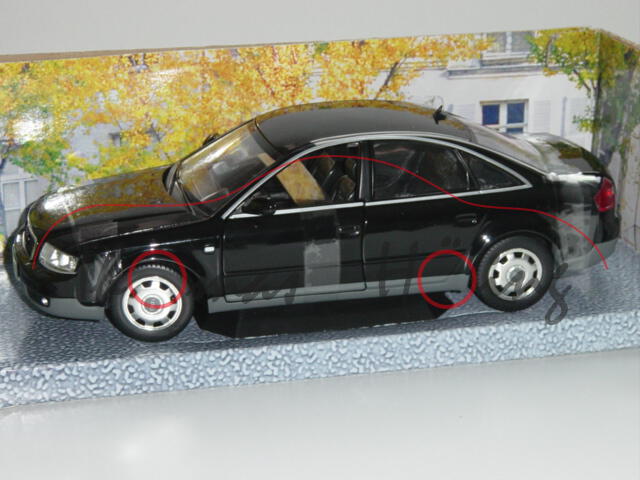 Audi A6, Mj. 1997, schwarz, Checkmate Models, 1:18, Werbeschachtel