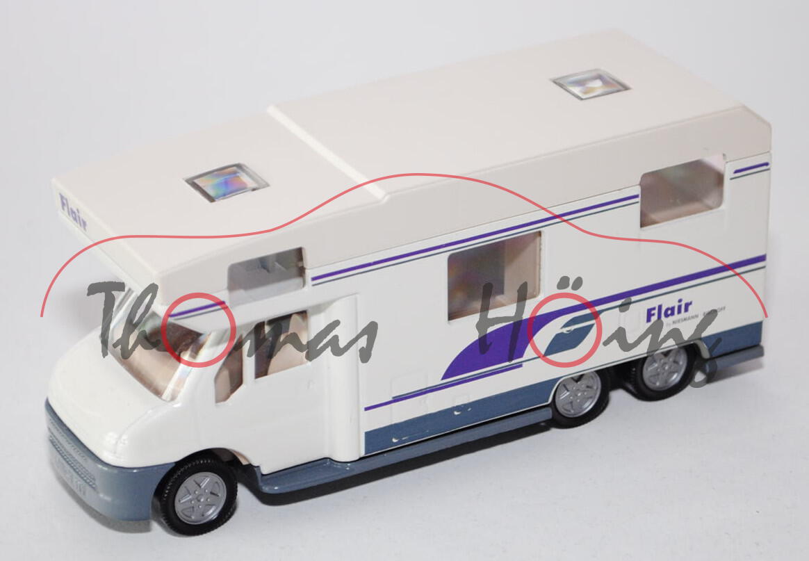 Fiat Ducato Wohnmobil, reinweiß, Flair / by NIESMANN + BISCHOFF (Druck 0,8 mm hoch), altes Design de