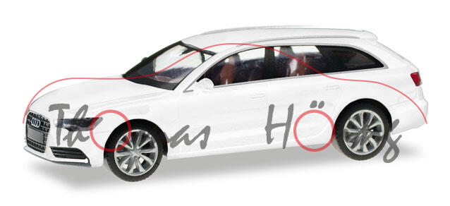 Audi A6 Avant (C7, Typ 4G, Modell 2011-2014), gletscherweiß metallic, Herpa, 1:87, mb