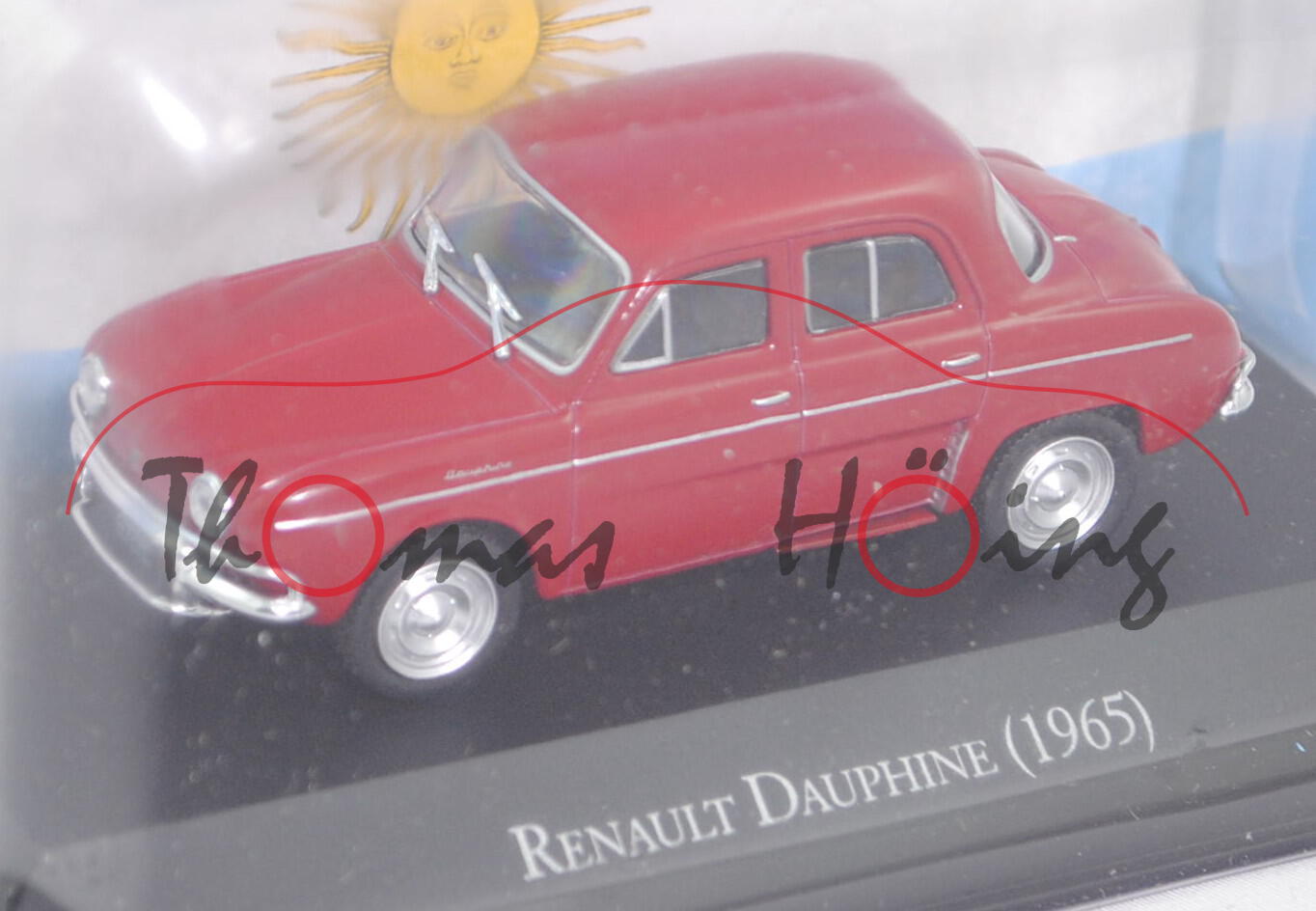 Renault Dauphine (Typ R.1094, Modell 1963-1966), purpurrot, EDITION ATLAS, 1:43, Hauben-Blister