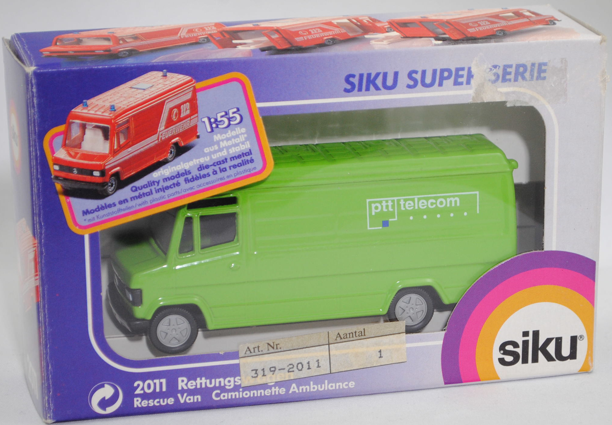 00300 Mercedes-Benz 809 D (Typ T 2 neu, Baumuster: 670) Postwagen, Modell 1986-1996, gelbgrün, ptt t