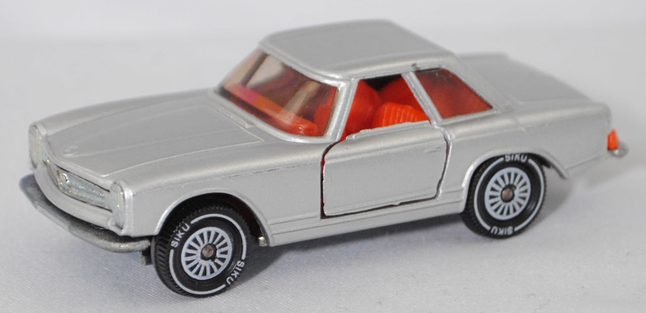 00007 Mercedes-Benz 280 SL (W 113, Pagode, Modell 1968-1971) mit Hardtop (Coupédach), silber, Bpr. V 302 / 1017, W-Germ, Verglasung rauch, R11 gerillt, SIKU SUPER, 1:60, m