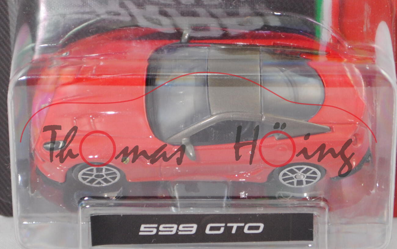 Ferrari 599 GTO (Modell 2010-2012), rosso corsa, Bburago FERRARI RACE & PLAY, 1:64er Serie, Blister