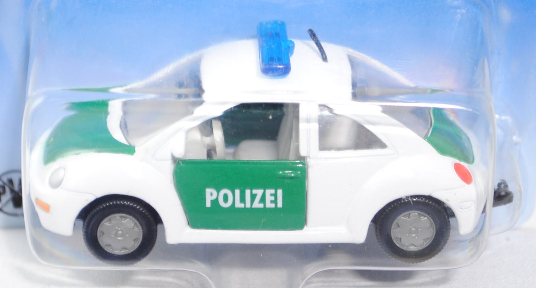 00001 VW New Beetle 2.0 (Typ 9C, Modell 1998-2001) Polizei, reinweiß/hell-moosgrün, innen lichtgrau,