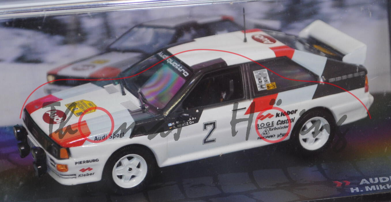 Audi Quattro (B2, Typ 85Q), Modell 1980-1991, reinweiß, Rallye Schweden 13. - 15.02.1981, Team Audi