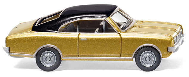 Opel Commodore A Coupé, Modell 1967-1971, goldmetallic, Dach schwarz, Wiking, 1:87, mb