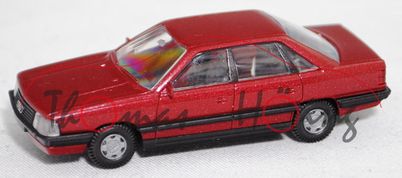 Audi 200 Turbo (Baureihe C3, Typ 44, Mod. 1985-1987), purpurrotmetallic, Rietze, 1:87, Werbebox (m-)