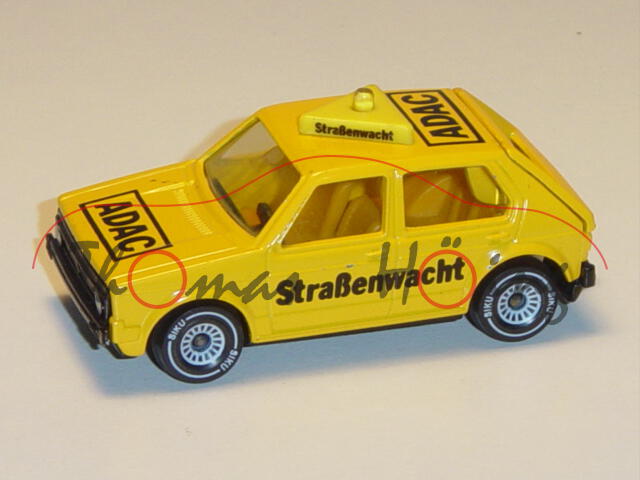 VW Golf I (Typ 17, Modell 1978-1980) ADAC-Straßenwacht, kadmiumgelb, innen gelb, Lenkrad schwarz, AD