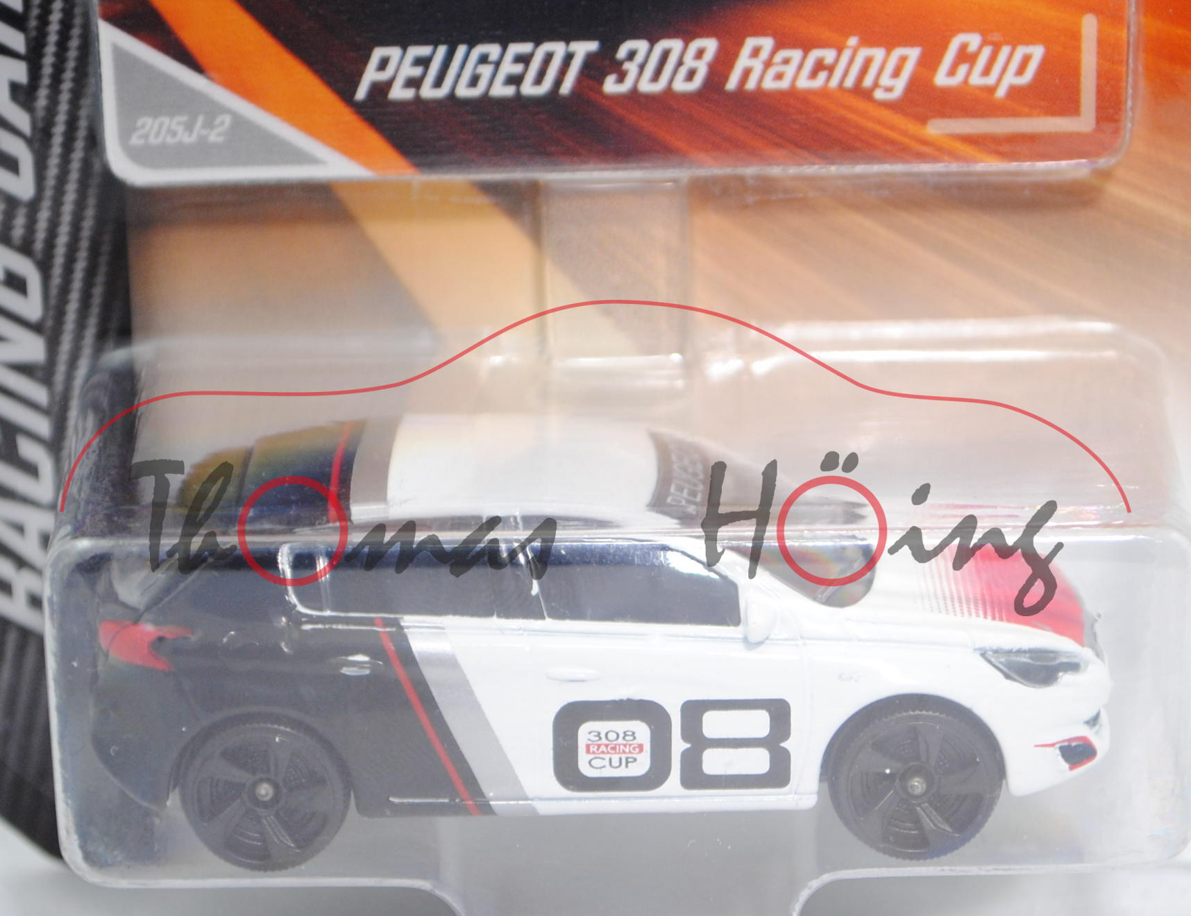 Peugeot 308 Racing Cup (2. Gen., Facelift, Mod. 2017-), weiß/schwarz, 308/RACING/CUP 08, Nr. 215J-2