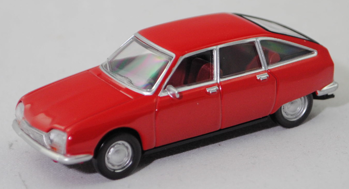 Citroen GS Club (1. Generation, GX Serie GA, Vorfacelift, Modell 1970-1972), rouge massena (Farbcode AC 423), Norev, 1:65, Werbeschachtel