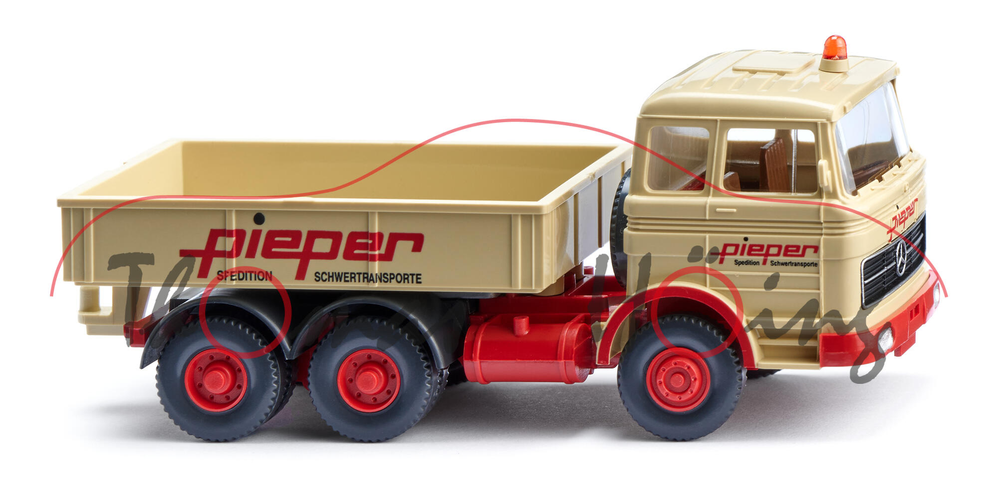 Mercedes-Benz LP 2223 6x4 (Modell 1967-1969) Schwerlastzugmaschine, grünbeige, pieper / Spedition Schwertransporte, Wiking, 1:87, mb