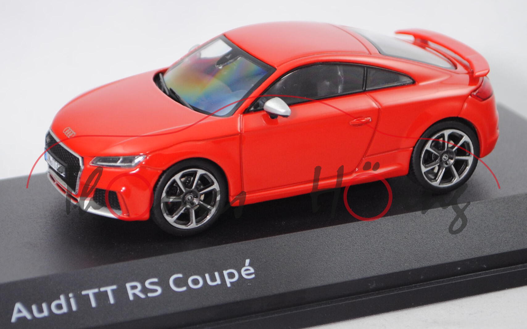 Audi TT RS Coupé (Typ 8S / FV, Mod. 2016-), catalunyarot, iScale, 1:43, Werbebox (EAN 2160000042504)