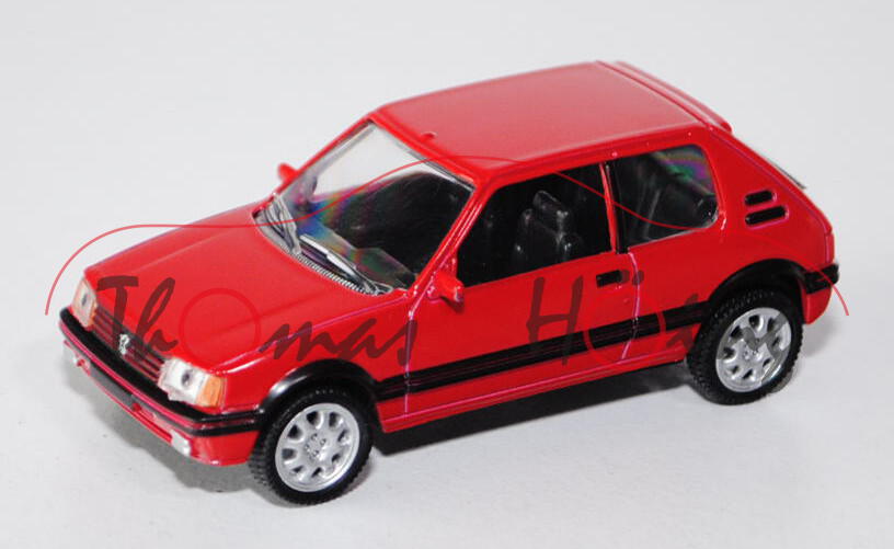 Peugeot 205 GTI (Modell 1984-1995), dunkel-verkehrsrot, 1:54, Norev RETRO, mb