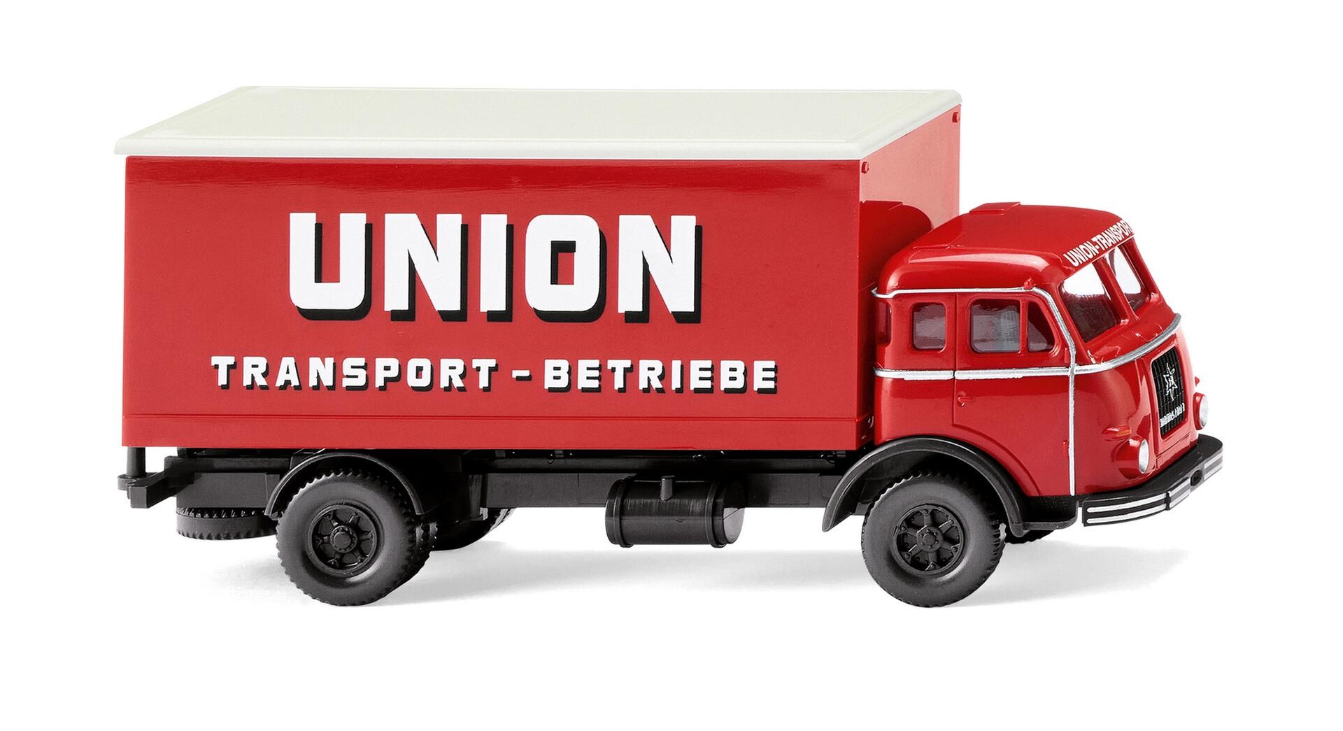 Henschel HS 165 T (Typ Frontlenker, Mod. 55-61) Koffer-LKW, rot, UNION-TRANSPORT, Wiking, 1:87, mb