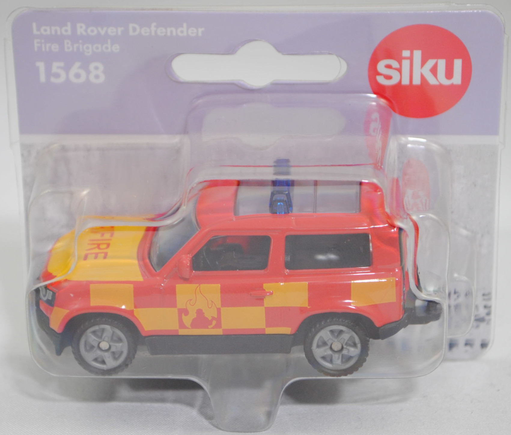 00000 Land Rover Defender 90 S P400 AWD (Typ L663, Vorfacelift, Modell 2020-2025) Feuerwehr, verkehrsrot, FIRE, B47 silbergrau, SIKU SUPER, 1:59, P29f