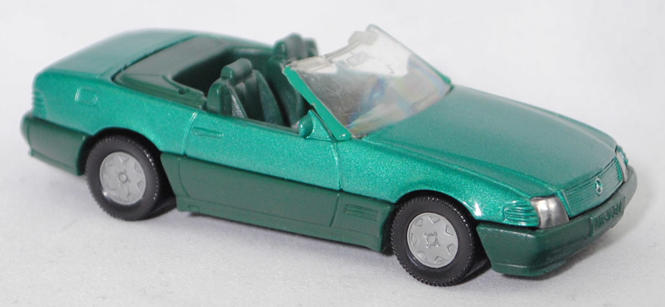 00002 Mercedes-Benz 500 SL (R 129, Modell 1989-1992), türkisgrünmetallic, Stern im Kühlergrill silber, Heckklappe ohne Stern, Hong, B6, SIKU SUPER, 1:55, m