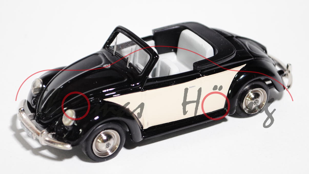 VW-Hebmüller-Cabriolet offen (Typ 14), Modell 1949-1952, Baujahr 1949, schwarz/hellelfenbein, innen 