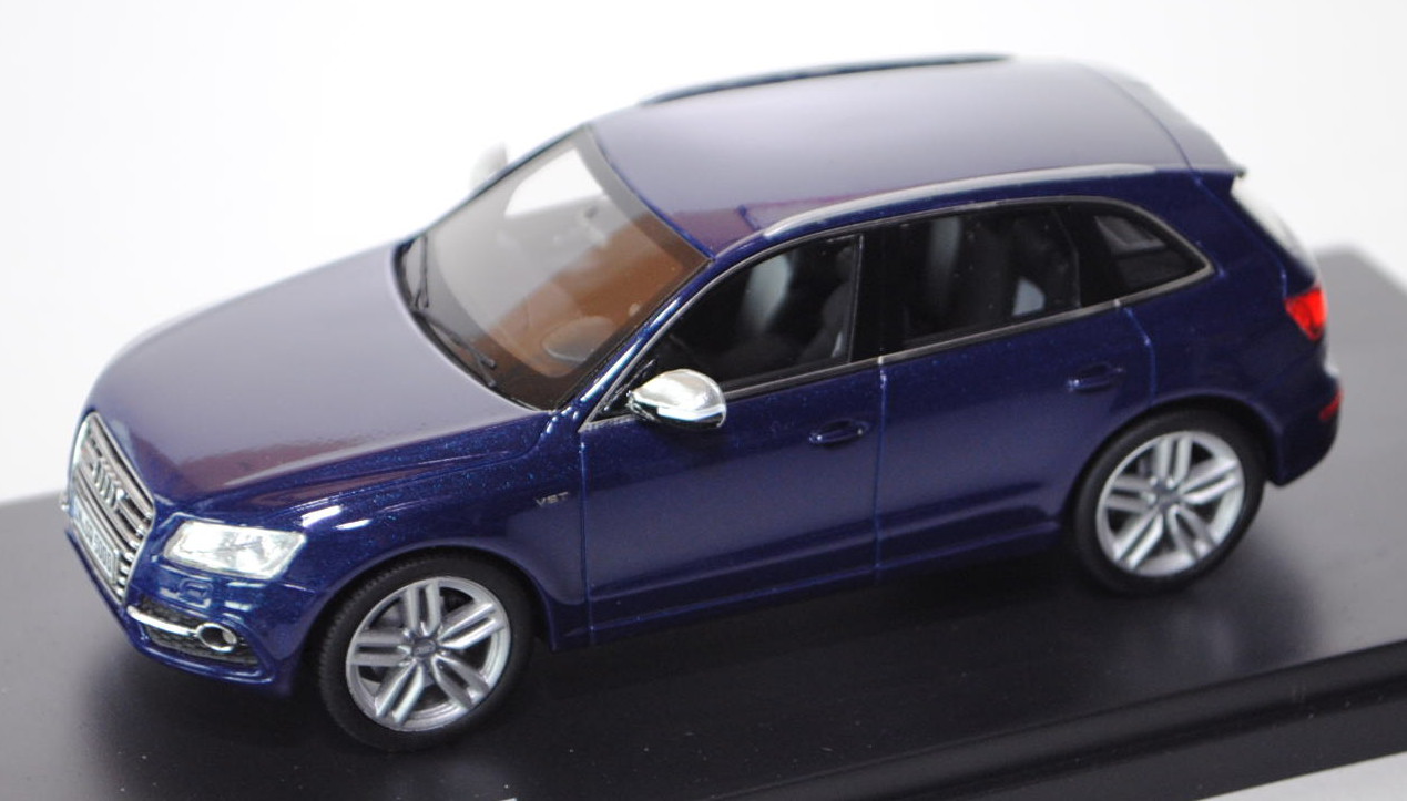 Audi SQ5 TDI (Typ 8R, Facelift), Modell 2013-, estorilblau, Schuco, 1:43, Werbeschachtel (limited Ed