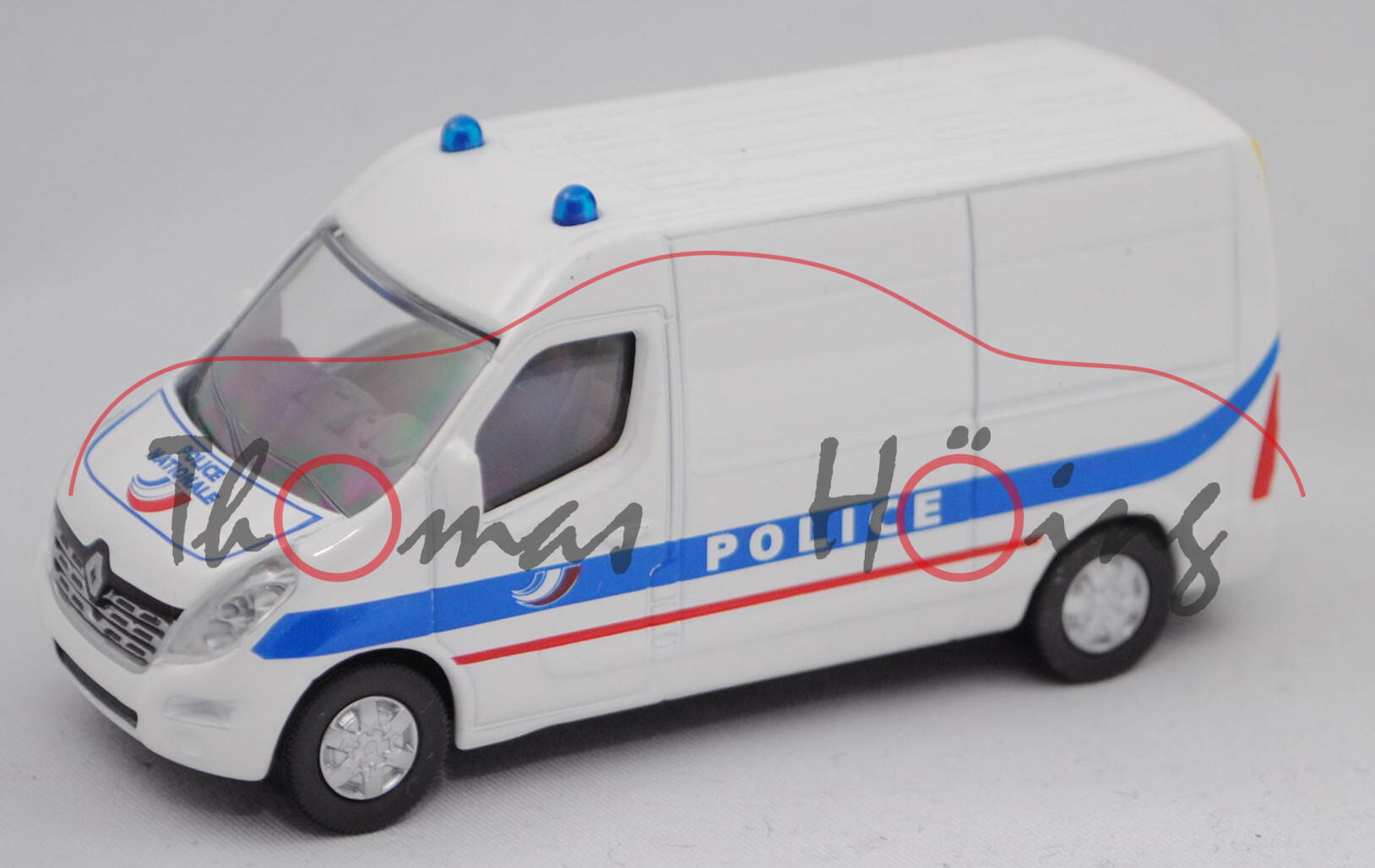 Renault Master III (3. Gen., Facel., Mod. 15-19) Kastenwagen Polizei, weiß, POLICE, Norev, 1:64, mb