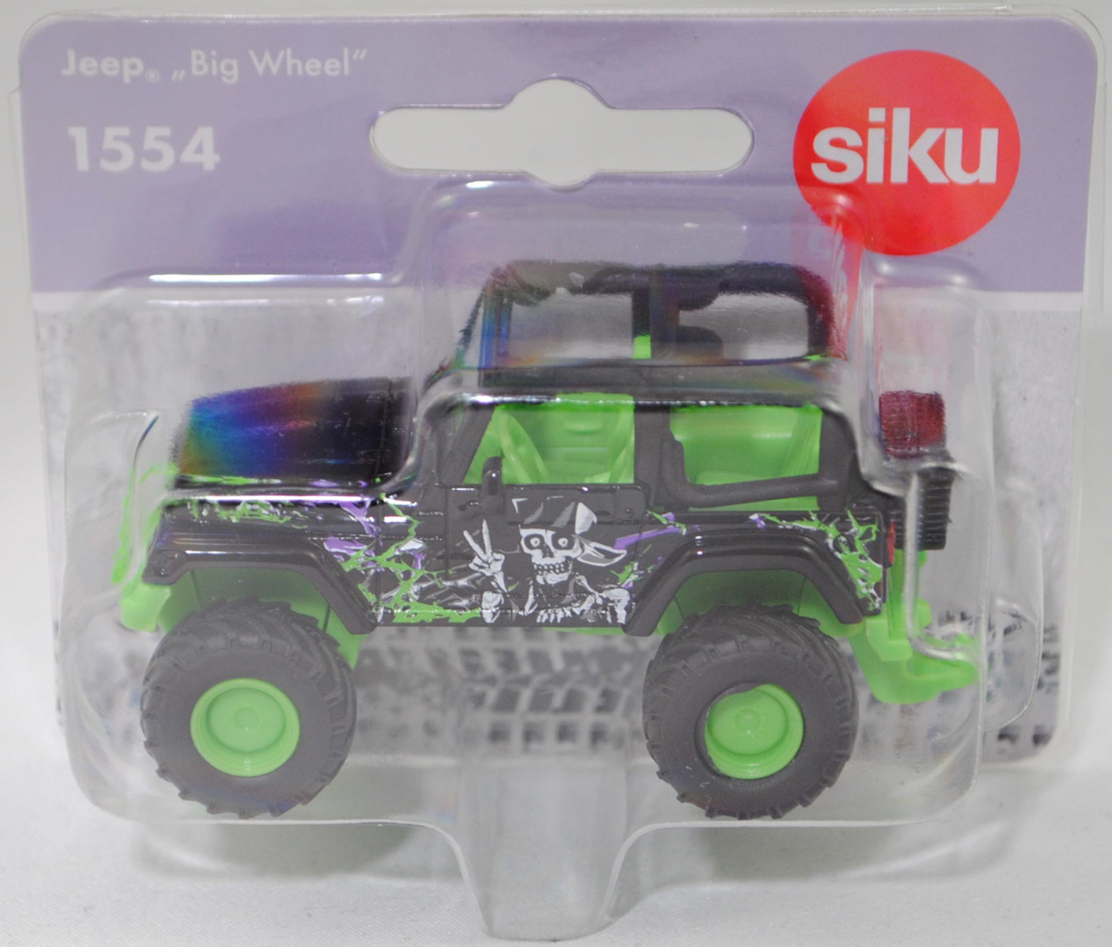 00000 Jeep Wrangler Sport 4.0 (2. Generation, Baureihe TJ, Facelift 2002, Modell 2002-2006) Big Wheel, schwarz, SIKU SUPER, 1:55, P29f