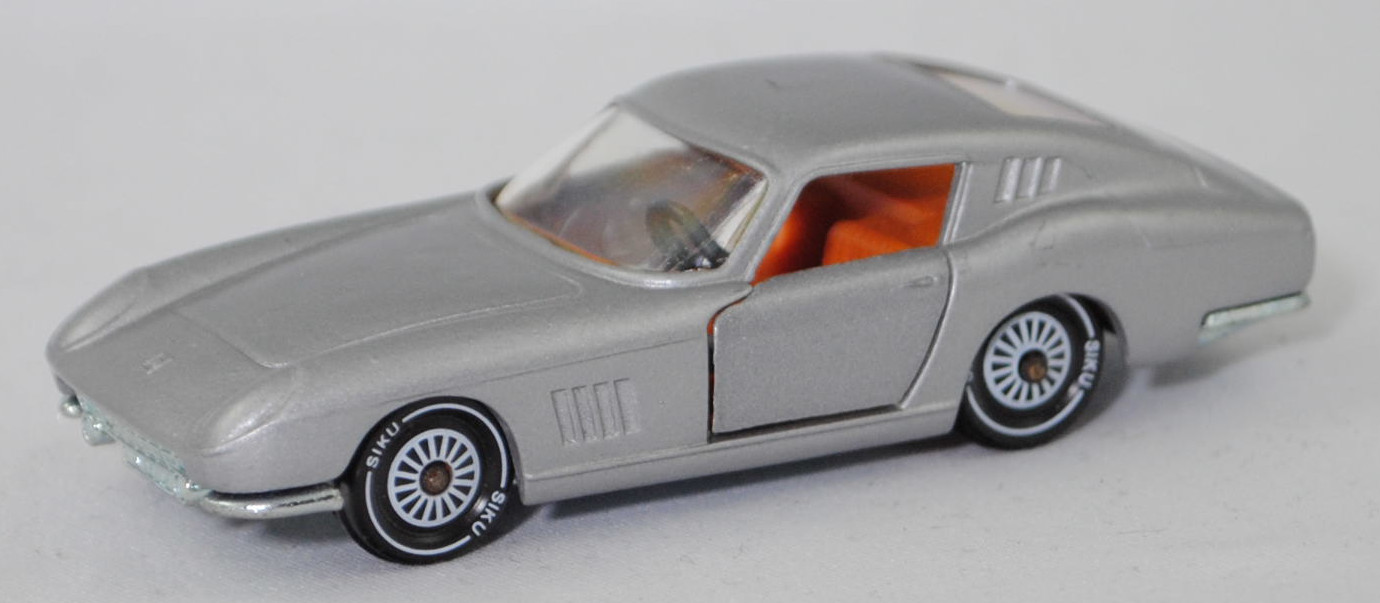06402 HU Ferrari Berlinetta 275 GTB (Tipo 563, 2. Serie, Long Nose, Modell 1965-1966), silbergraumetallic, innen hell-rotorange, SIKU Ungarn / Metchy, 1:56, m- (Lackoberfläche rauh)