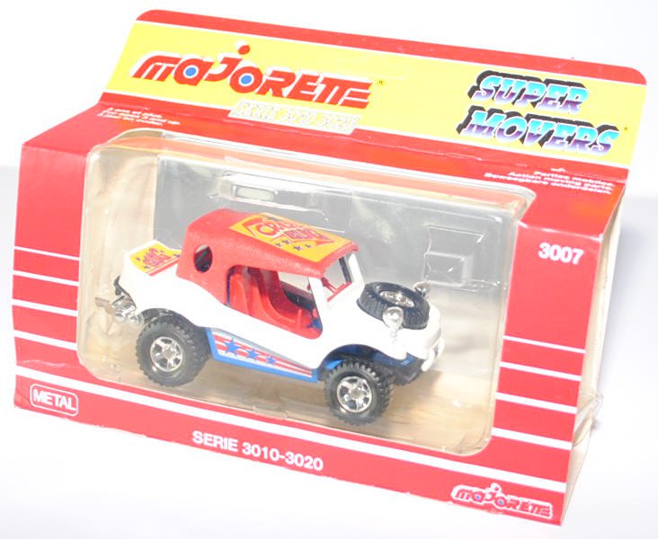 Dune Buggy, feuerrot/reinweiß/himmelblau, CRAZY / BUG, majorette, 1:32, mb