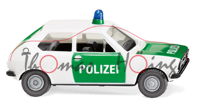 Polizei - VW Polo I (Typ 86, Vorfacelift, Modell 1975-1979), weiß, POLIZEI, Wiking, 1:87, mb