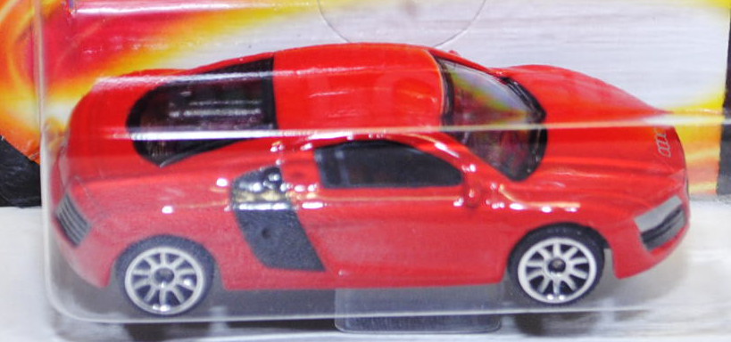 Audi R8 4.2 FSI (Typ 42), (Nr. 237 D), Modell 2007-2012, verkehrsrot, majorette, 1:64, Blister