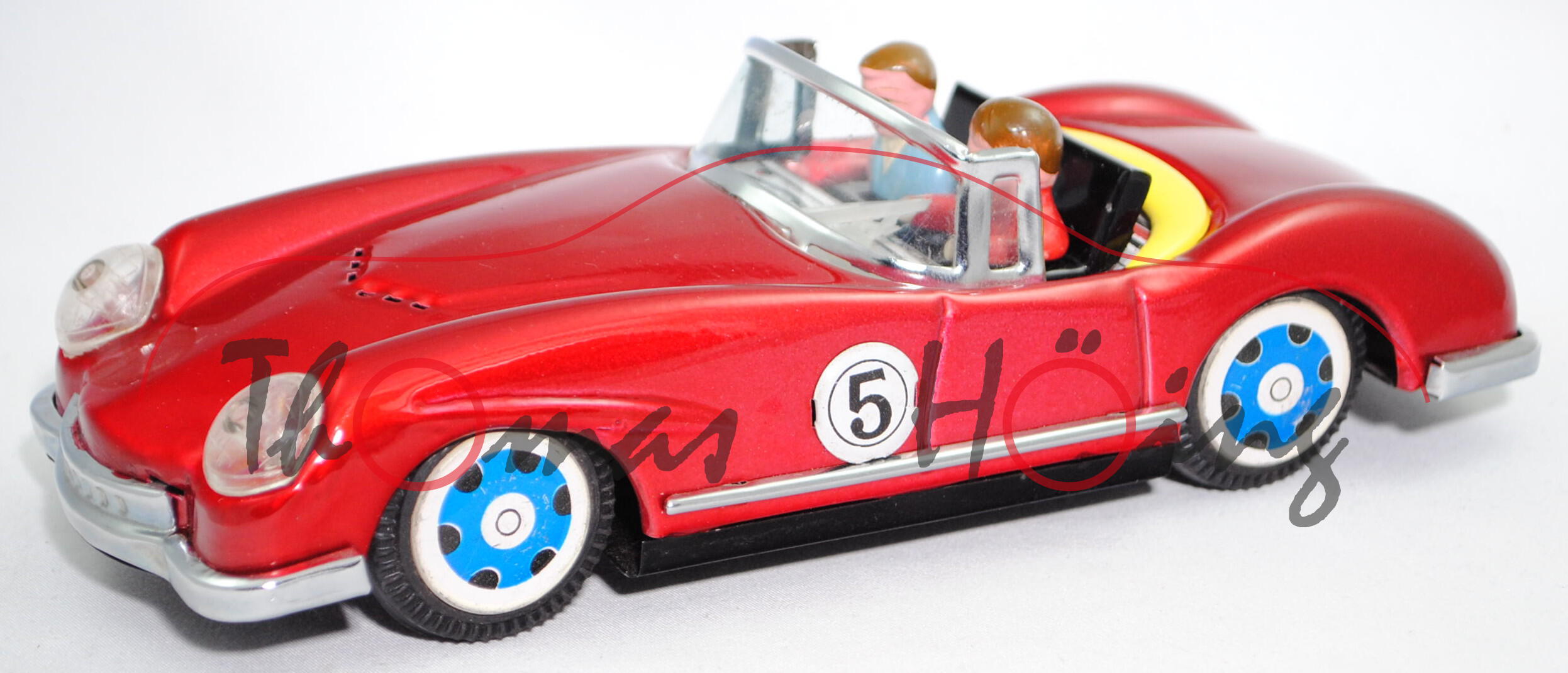 Austin Woodhill Cabriolet (vgl. Woodhill Wildfire, Modell 52-56) (SPORTS CAR), rotmet., TIN TOY, mb