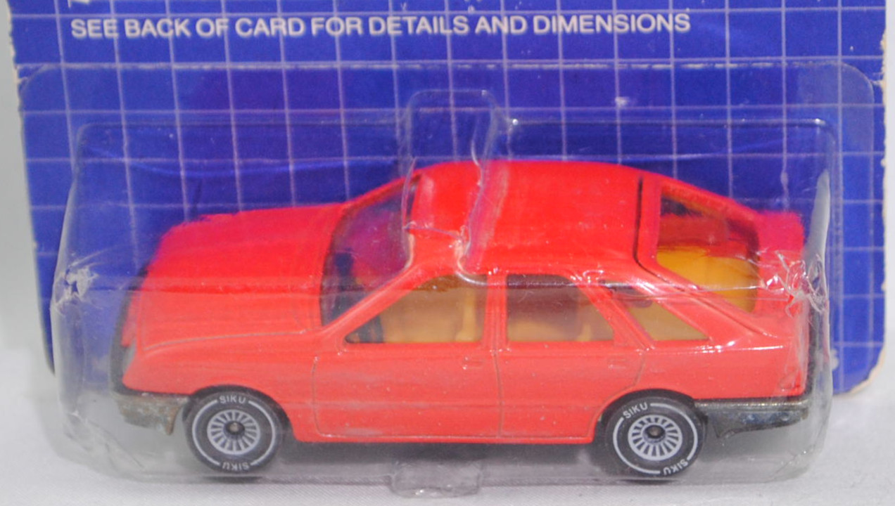 00000 Ford Sierra 2.3 Ghia (1. Generation, Typ Sierra '82 oder Mk1, GBC, Vorfacelift, Modell 1982-1984), hell-verkehrsrot, innen chromgelb, SIKU SUPER, 1:55, P22 (siku EUROBUILT)