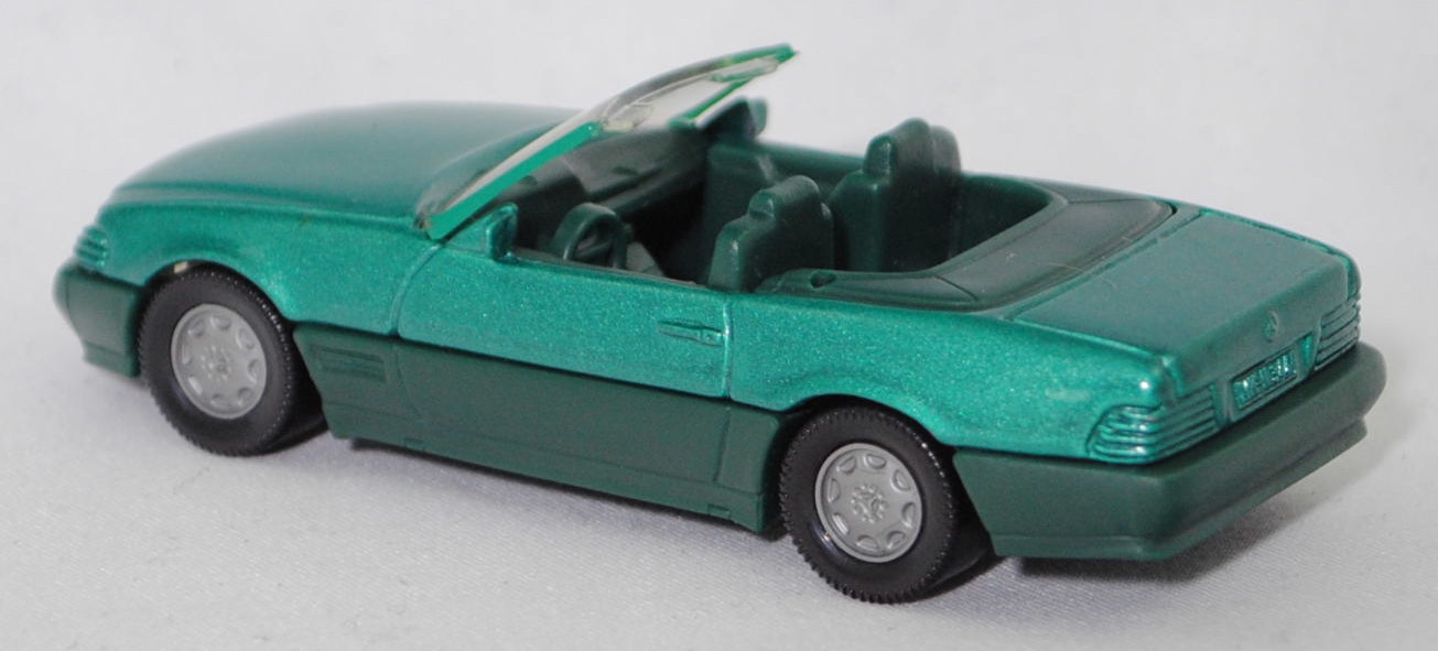 00004 Mercedes-Benz 500 SL (R 129, Modell 1989-1992), türkisgrünmetallic, Stern im Kühlergrill silber, Heckklappe mit Stern, Hong, B7, SIKU SUPER, 1:55, m
