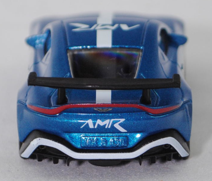 00000 Aston Martin Vantage GT4 (4. Generation, interne Baureihenbezeichnung AM6, Modell 2019-2024), dunkel-signalblaumetallic, VANTAGE GT4, SIKU SUPER, 1:53, P29f