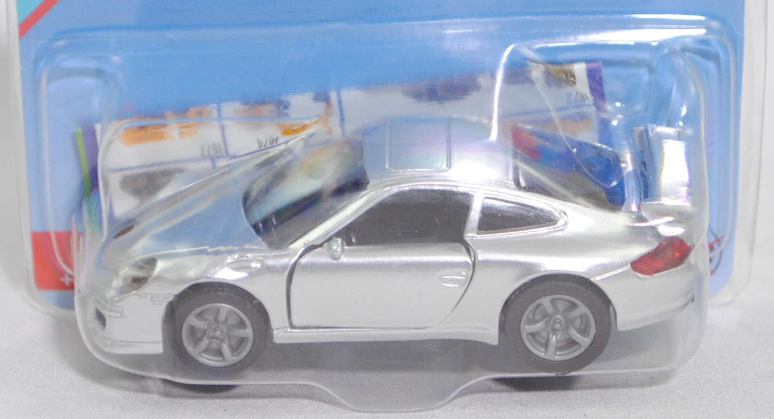 00011 Porsche 911 Carrera S (Typ 997.1 Coupé / 997 MK1 Coupé, Vorfacelift, Modell 2004-2008), weißaluminiumrmetallic, Bpr. Adresse, B22a / B22b grau, SIKU SUPER, 1:55, P29e
