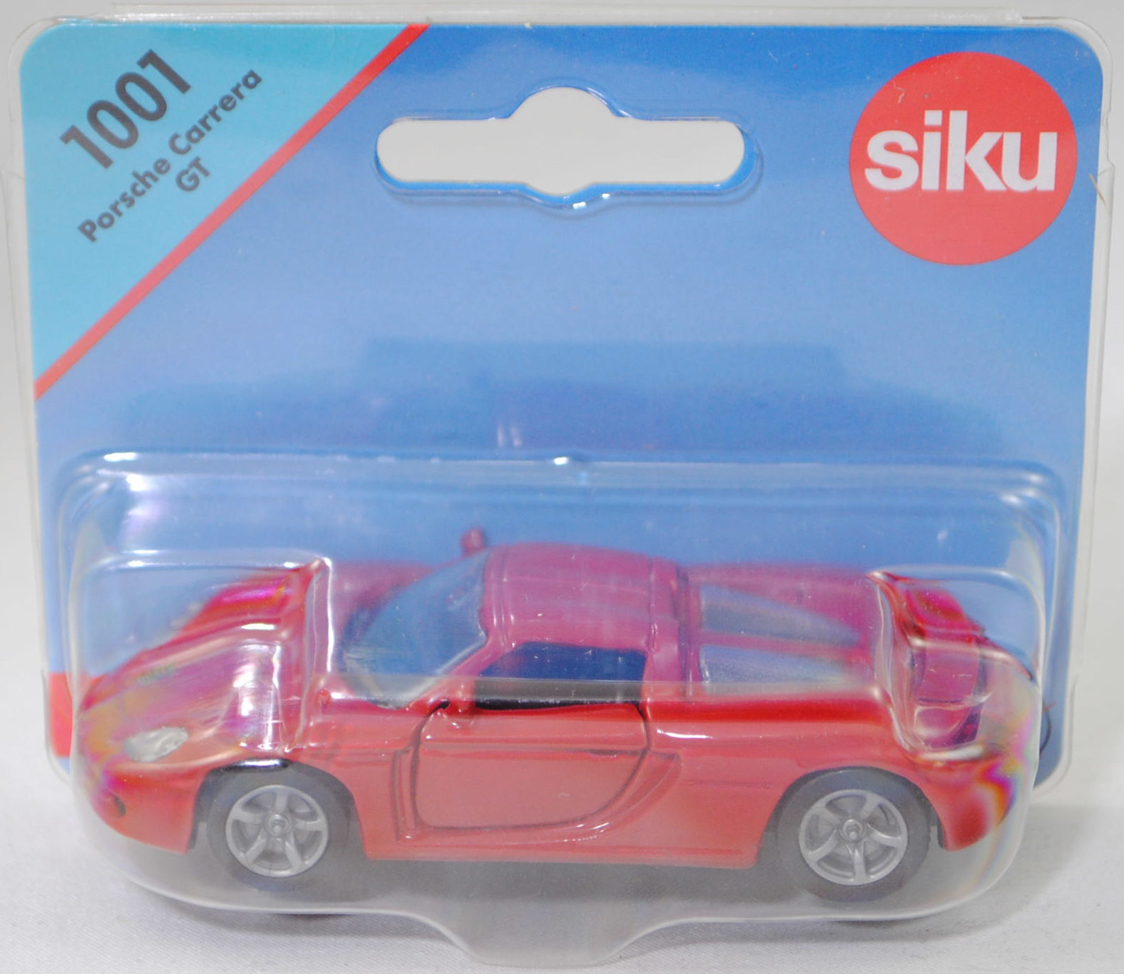 00002 Porsche Carrera GT (interne Baureihenbezeichnung 980, Modell 2003-2006), karminrot, Bpr. mit Adresse, B22a / B22b geschlossen silbergrau, SIKU SUPER, 1:55, P29e
