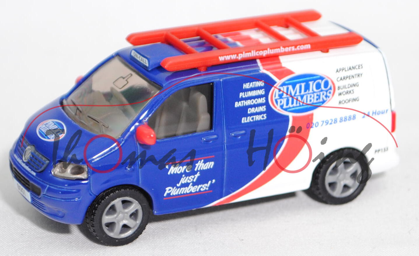 00617 GB VW T5 Transporter (Typ 7H, Mod. 03-09), blau/weiß, PIMLICO / PP153, SIKU, 1:58, Box BOG1