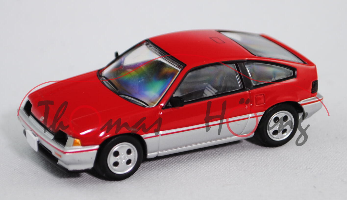 Honda Ballade Sports CR-X 1.5i / Honda CR-X (Typ 1. Gen., Mod. 83-87), rot/silber, TOMICA LIMITED