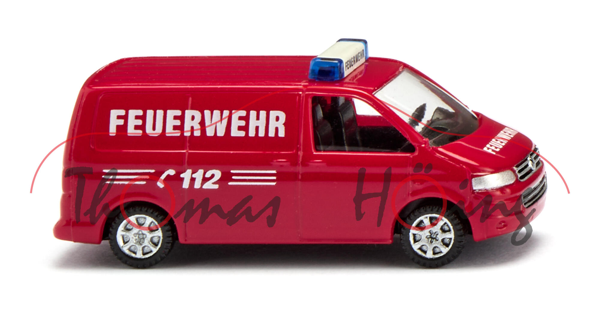 Feuerwehr - VW T5 facelift Transporter (5. Gen., Typ 7E, GP 2009, Modell 2009-2015), rot, FEUERWEHR / C 112, N-Spur, Wiking, 1:160, mb