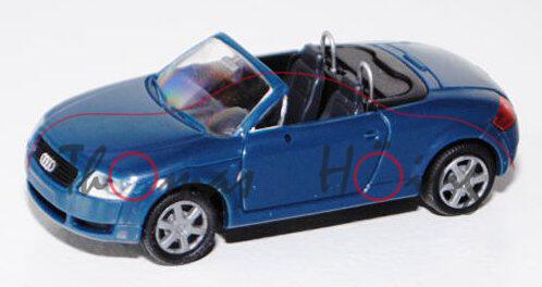 Audi TT Roadster (Typ 8N), Modell 1999-2006, grünblau, ohne Heckspoiler, Rietze, 1:87, mb