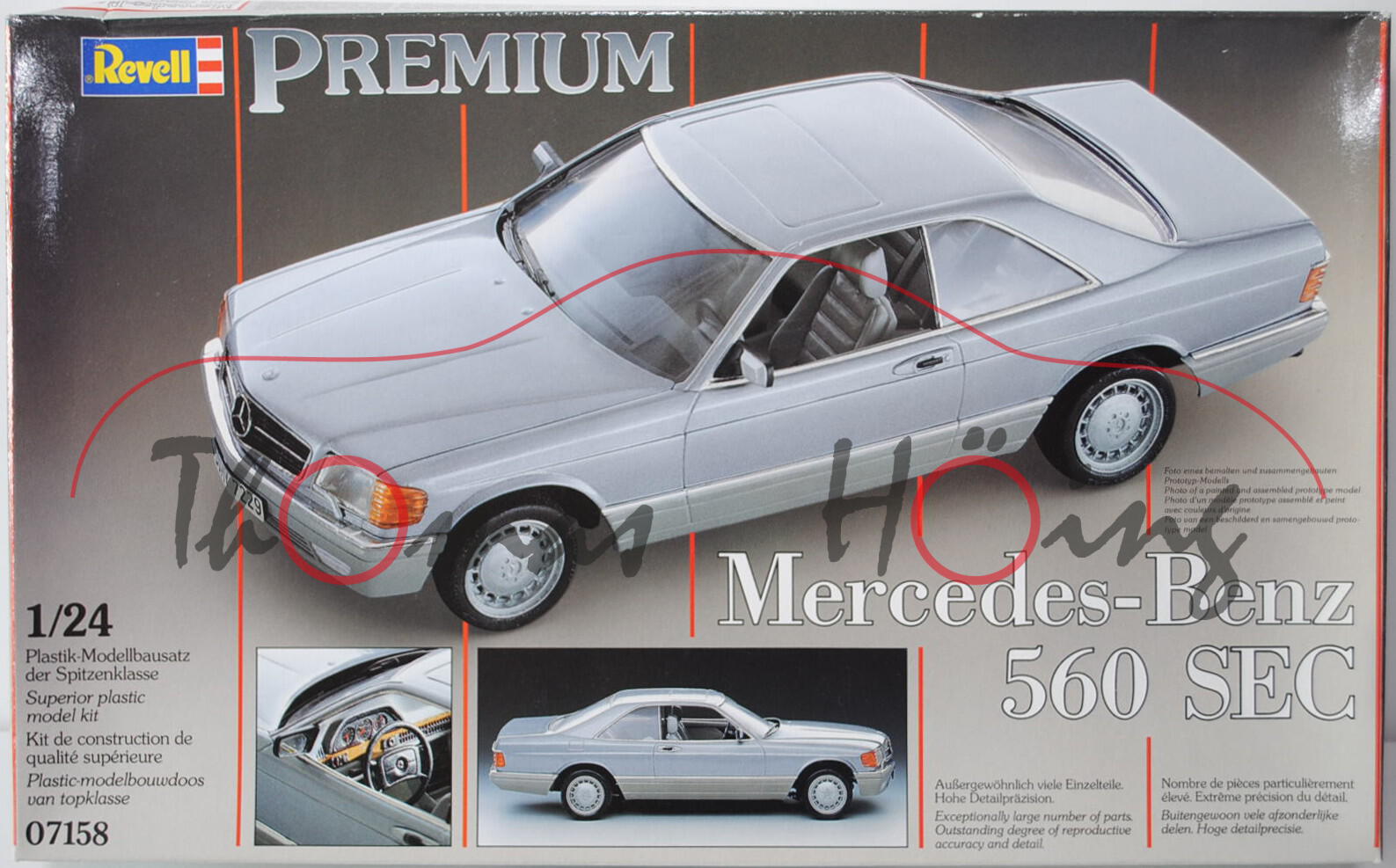 Mercedes-Benz 560 SEC (Baureihe C 126), Modell 1987-1991, silber, Bausatz, Revell, 1:24, mb