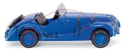 BMW 328, Modell 1937-1940, signalblau, Wiking, 1:87, mb